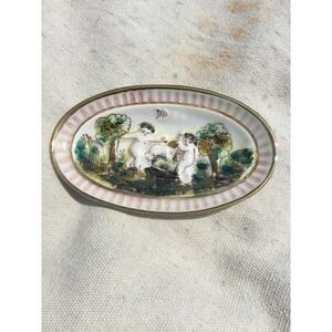 Capodimonte Italian trinket dish 5” ceramic cherub angels Italy country m.a.s.